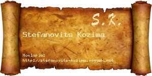 Stefanovits Kozima névjegykártya